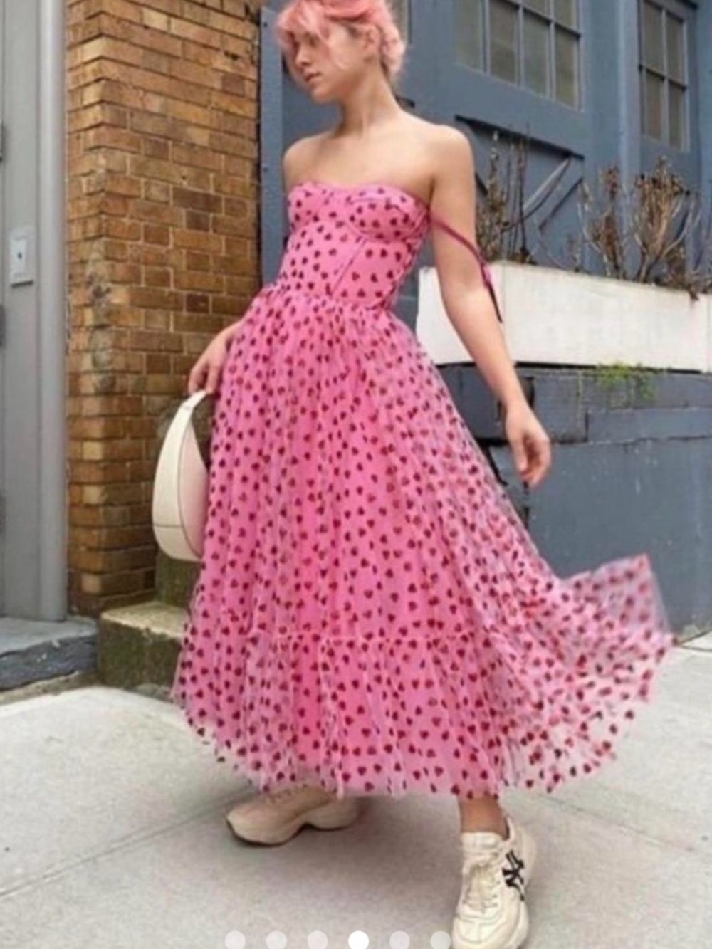Betsey Johnson Pink Heart tulle dress viral Y2K 14